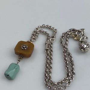 Brighton Silver Brown Turquoise Stone Neckkace .